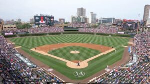 inside wrigley field baseball field in Chicago, Illinois, USA